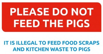 Do not Feed the pigs! Producers urged to warn public Don't Feed the Pigs Sign image