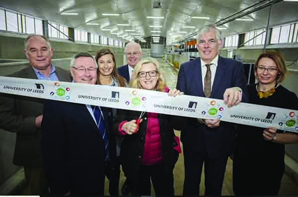 The facility was formally opened in late-November. L-R: Calum Murray, Innovate UK; Tim Bennett, chair, Centre for Innovation Excellence in Livestock (CIEL); Lyndsay Chapman, CEO, CIEL; Sir Alan Langlands, vice-chancellor, University of Leeds; Charlotte Smith, TV and radio presenter; Ian Cox, Innovate UK; Professor Lisa Collins, University of Leeds’ School of Biology