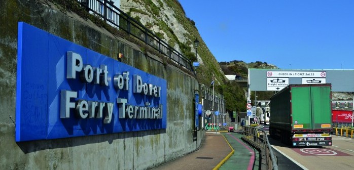 Entrance,To,Port,Of,Dover,Ferry,Terminal,With,Large,Lorry