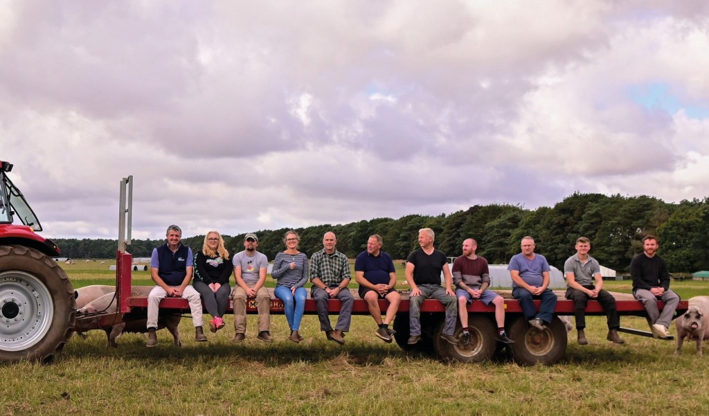 Meet the team. L to r: Rob Mcgregor - farms manager, Zara Clark –stockwoman, Chris Lammiman - assistant manager, Coxford, Emma Battersby - farm secretary, Robert Battersby – owner, Steve Ireland – stockman, Wieslaw Was – stockman, Grant Drewery - assistant manager, High House, Shane Grief – stockman, Anthony Siswick – general farm worker.